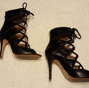 Black laced Alejandra G "Wanda" heels